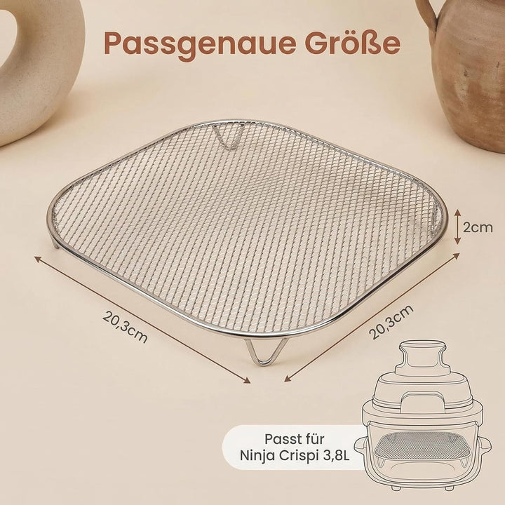 Airfryer Zubehör für Ninja CRISPi Heissluftfritteuse FN101, aus Edelstahl 304 Airfryer Grillrost Ede