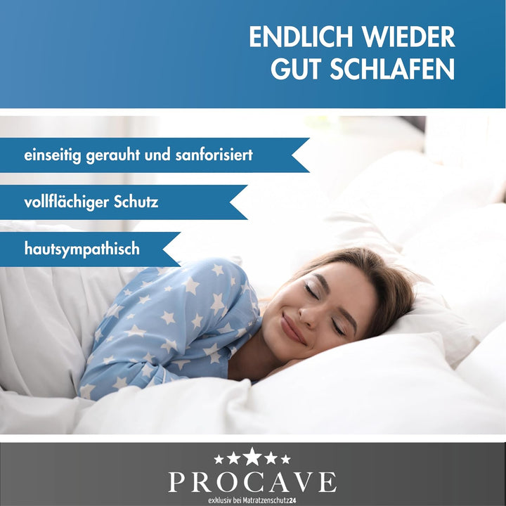 PROCAVE Feinflanell - Schutzbezug für Seitenschläfer-Kissen in der Grösse 40 x 145 cm aus 100% Baumw
