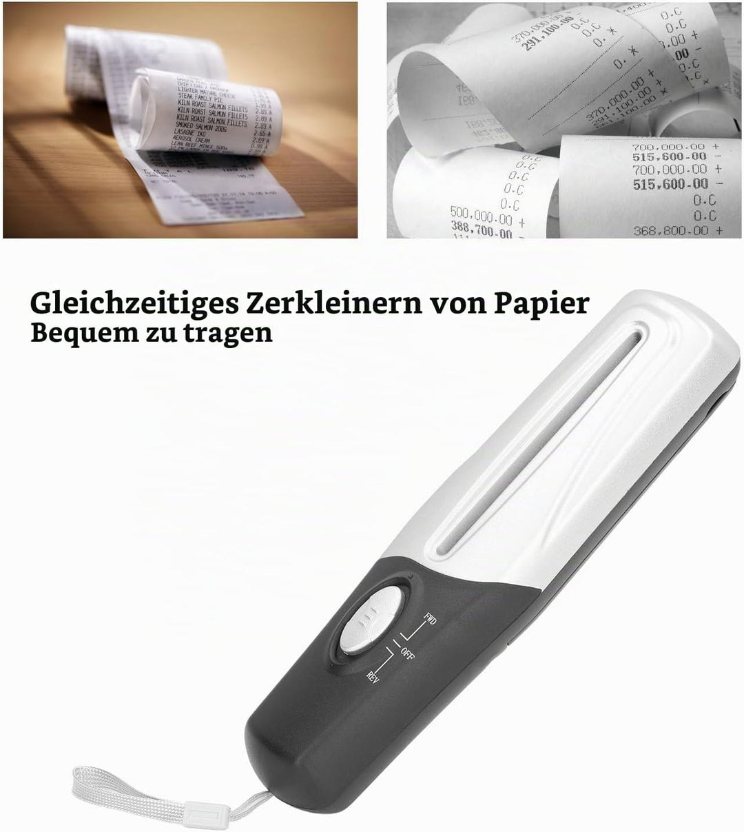 Elektro-Aktenvernichter, Tragbar, 4 Mm Zerkleinerungskapazität, Multifunktional, USB, für Zuhause, S