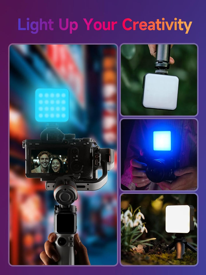 Rollei Lumis Mini RGB-Color LED-Dauerlicht, Videoleuchte mit 60 LED´s, 2500-9000K,6 W, 200 lux (0.5m