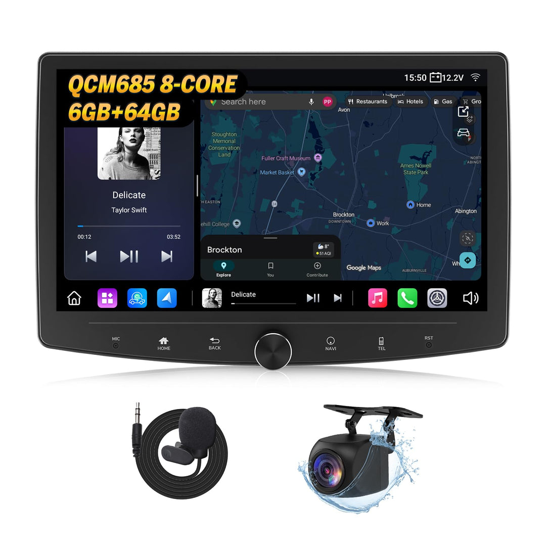 Eonon 10,1 Zoll Android 14 Radio Stereo Double Din GPS 4G LTE CarPlay Android Auto MirrorLink Blueto