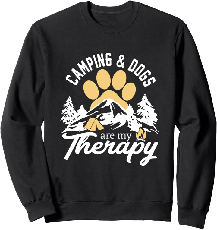 Camping und Hunde sind meine Therapie Outdoor Wanderhemd Sweatshirt