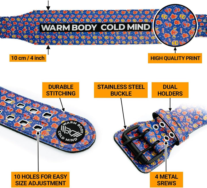 WARM BODY COLD MIND Premium Gewichthebergürtel aus Leder (10cm) für Krafttraining - Gym Gürtel für G
