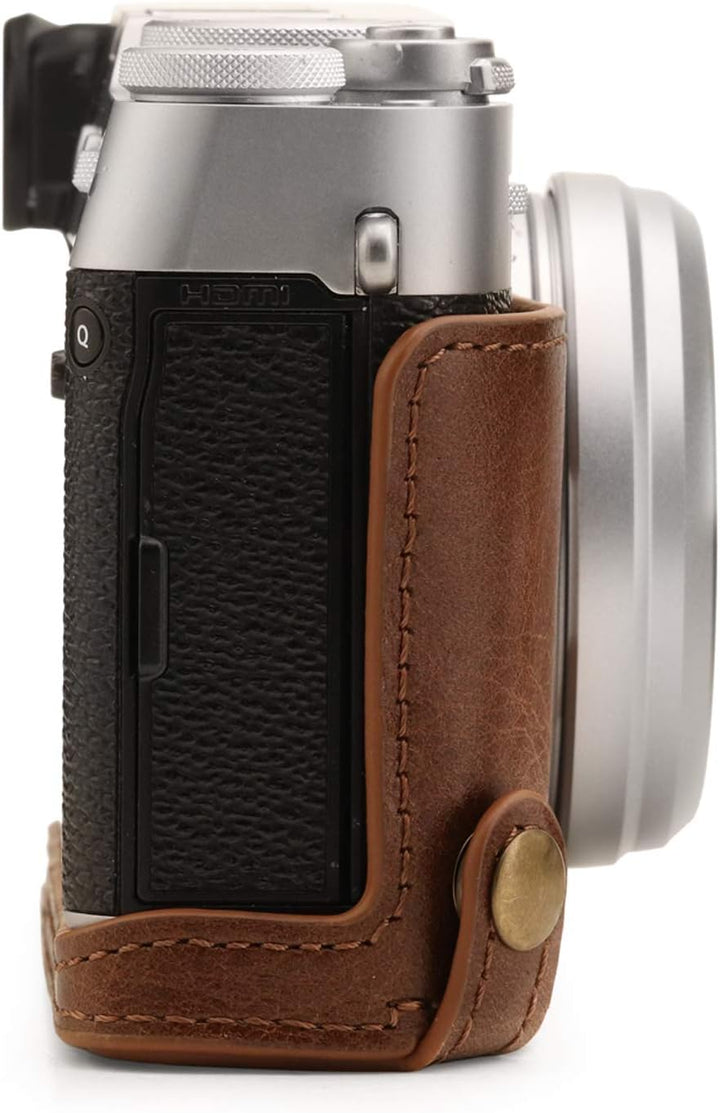MegaGear MG1895 Ever Ready Kameratasche, Echtleder, kompatibel mit Fujifilm X100V, Braun, Braun