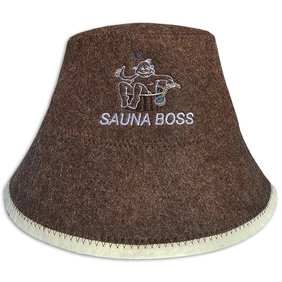 Sauna Boss Saunahut Herren Perfekte Saunamütze aus 100% Filz - Sauna Hut Filzhut Sauna Mütze Herren