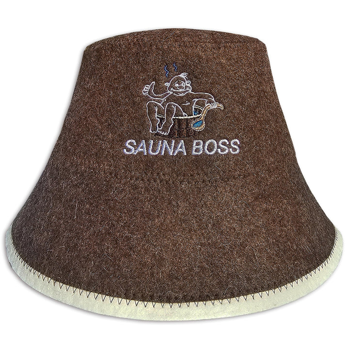 Sauna Boss Saunahut Herren Perfekte Saunamütze aus 100% Filz - Sauna Hut Filzhut Sauna Mütze Herren