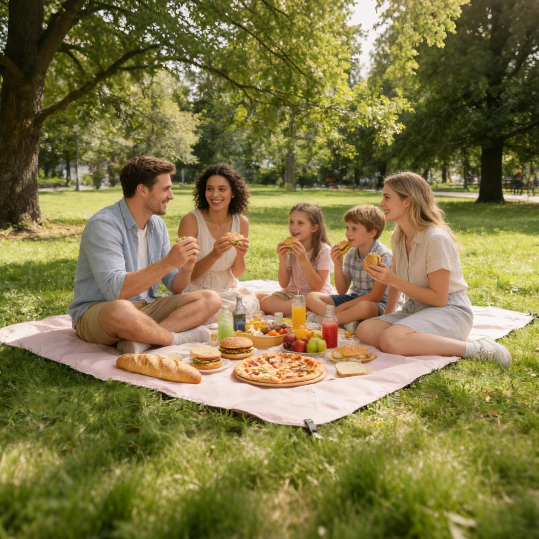 Picknickdecke wasserdicht 210 x 220 cm – Ultraleichte Faltbare Outdoor Decke, kompakt & einfach fixi