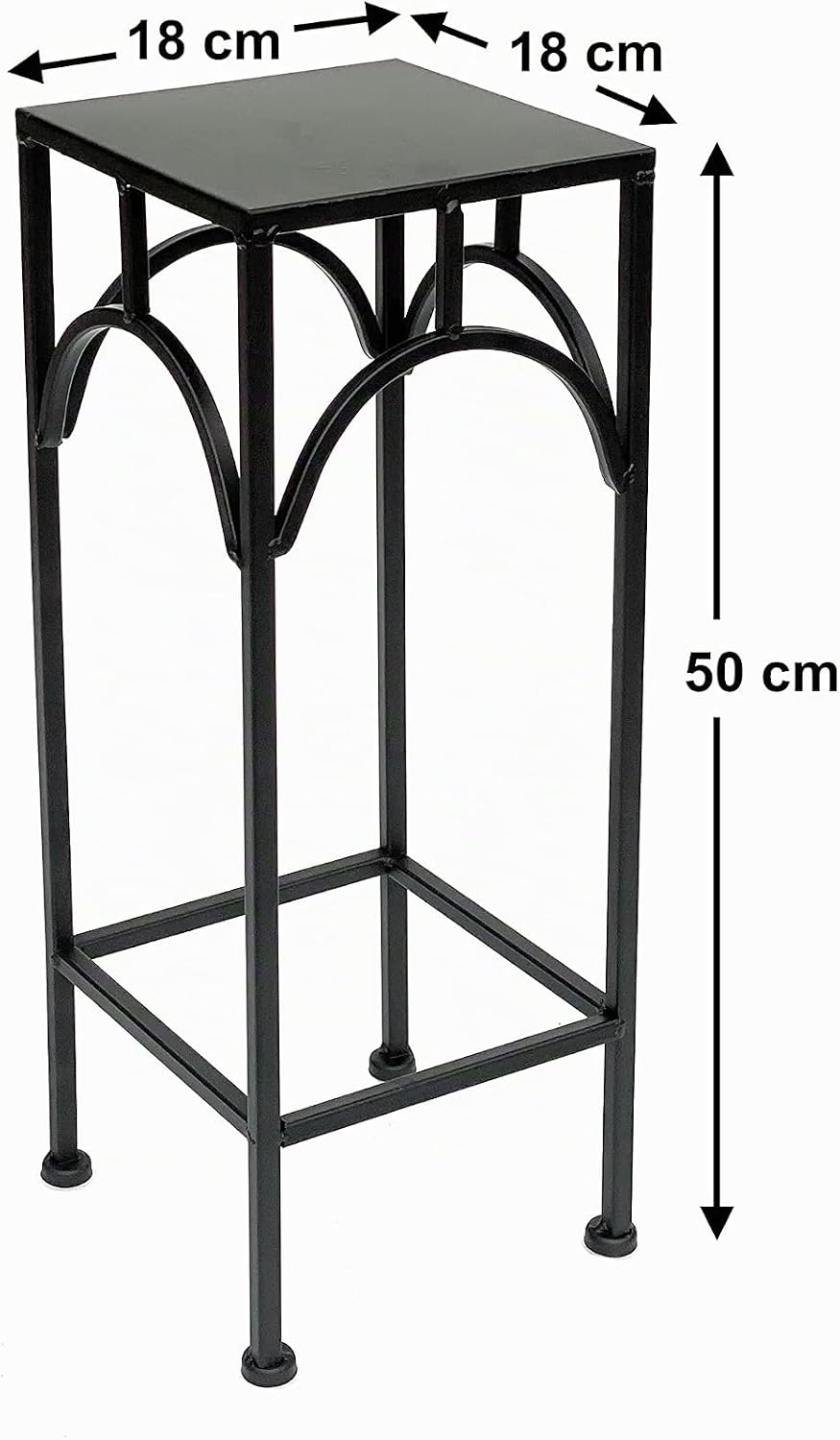 DanDiBo Blumenhocker Metall Schwarz Eckig 50 cm Blumenständer 96132 S Beistelltisch Blumensäule Mode