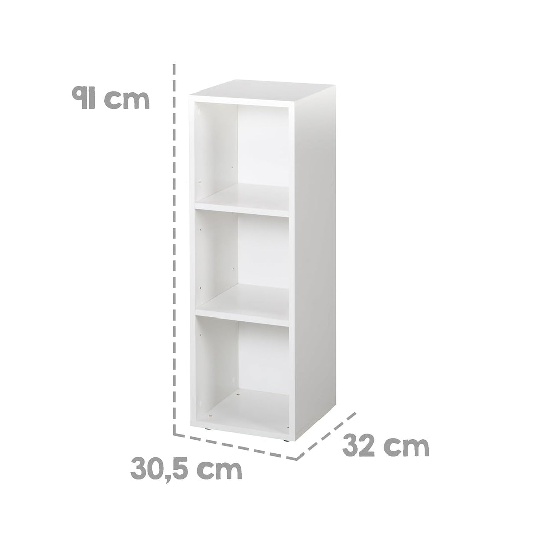 roba Seitenregal, Regal für Babyzimmer, Standregal für Kinderzimmer, weiss, Holz