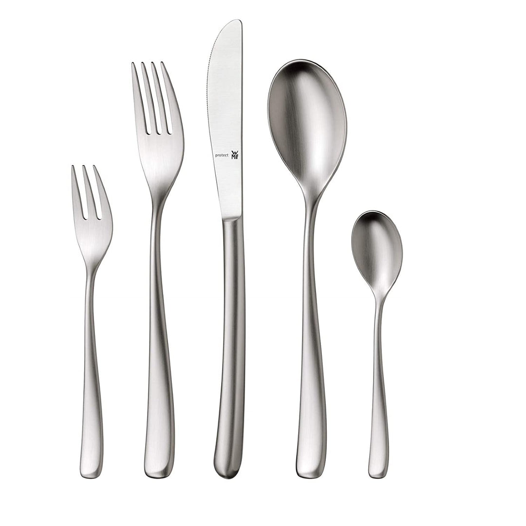 WMF Vision Edelstahl Besteck Set 6 Personen, Essbesteck Set 30 teilig, Hohlheftmesser, Cromargan pro