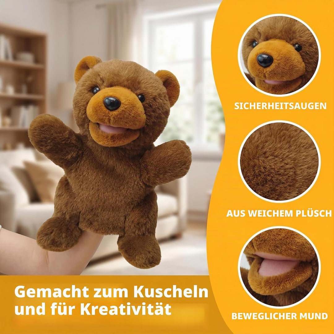 2026 Tierhandpuppen für Kinder,Kleinkind enthält Wolf,Tiger,Löwe,AFFE und bewegliche offene Münder,p
