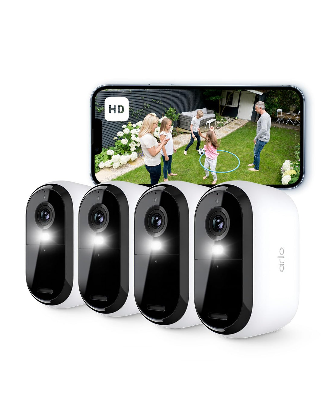 Arlo Essential 2 HD Akku Überwachungskamera Aussen WLAN, Kabellos, 1080p Video, Farbnachtsicht, Lich