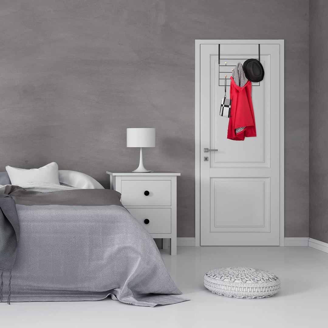 Relaxdays Türgarderobe, 10 Haken, Türhaken zum Einhängen, für 4 cm Tür, Flur & Schlafzimmer, Kleider