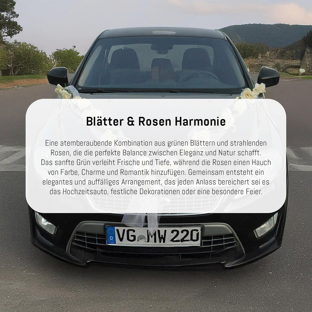 Rosen Girlande Braut Paar Rose Deko Dekoration Autoschmuck Hochzeit Car Auto Wedding ®Auto-schmuck D