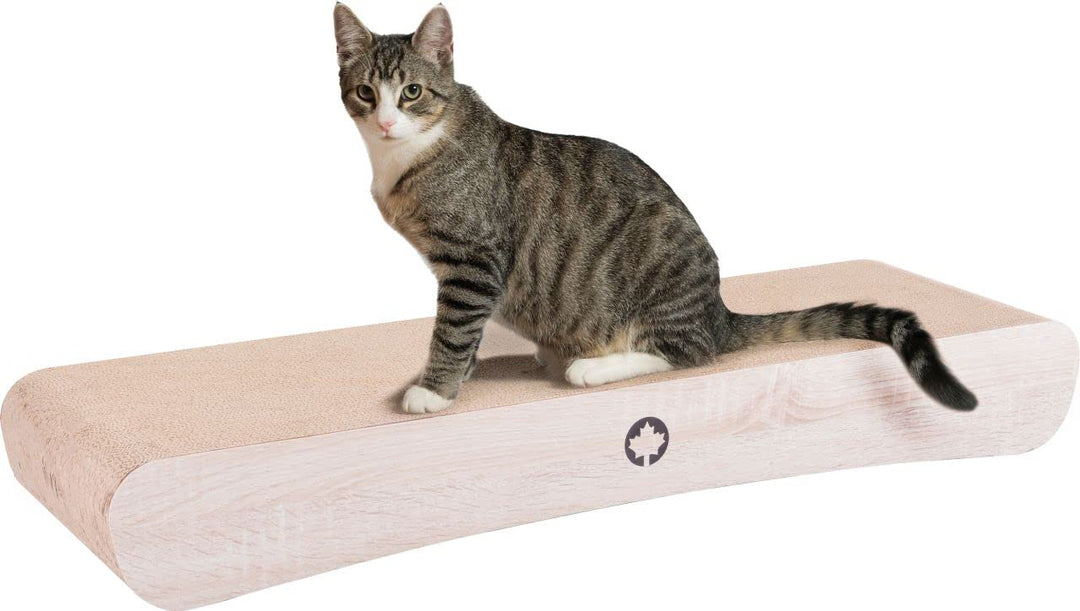 CanadianCat Company | Kratzpappe Kratzkarton XXL 86 x 27 x 11,5 cm in Holzoptik das Kratzbrett Natur