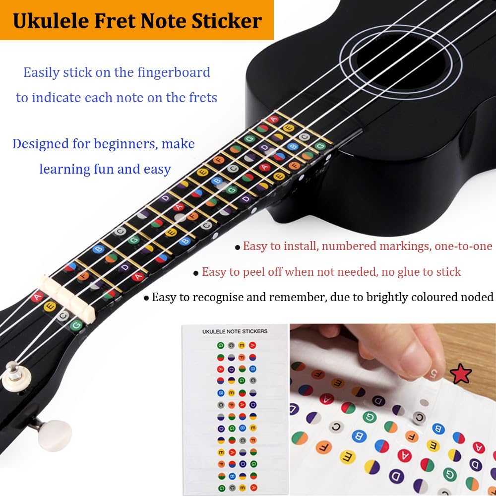 Winzz Sopran Ukulele Starter Kit für Anfänger mit Tasche, Clip-On Tuner, Zusätzlichen Saiten, Gurt,