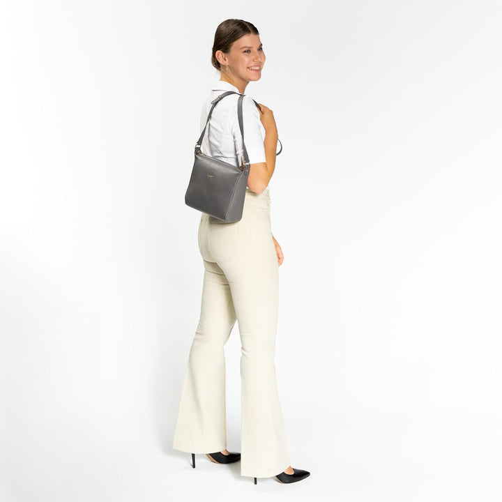 Lazarotti Bologna Leder Umhängetasche Damen | verstellbarer Schultergurt | grosse Crossbody Bag | Sc