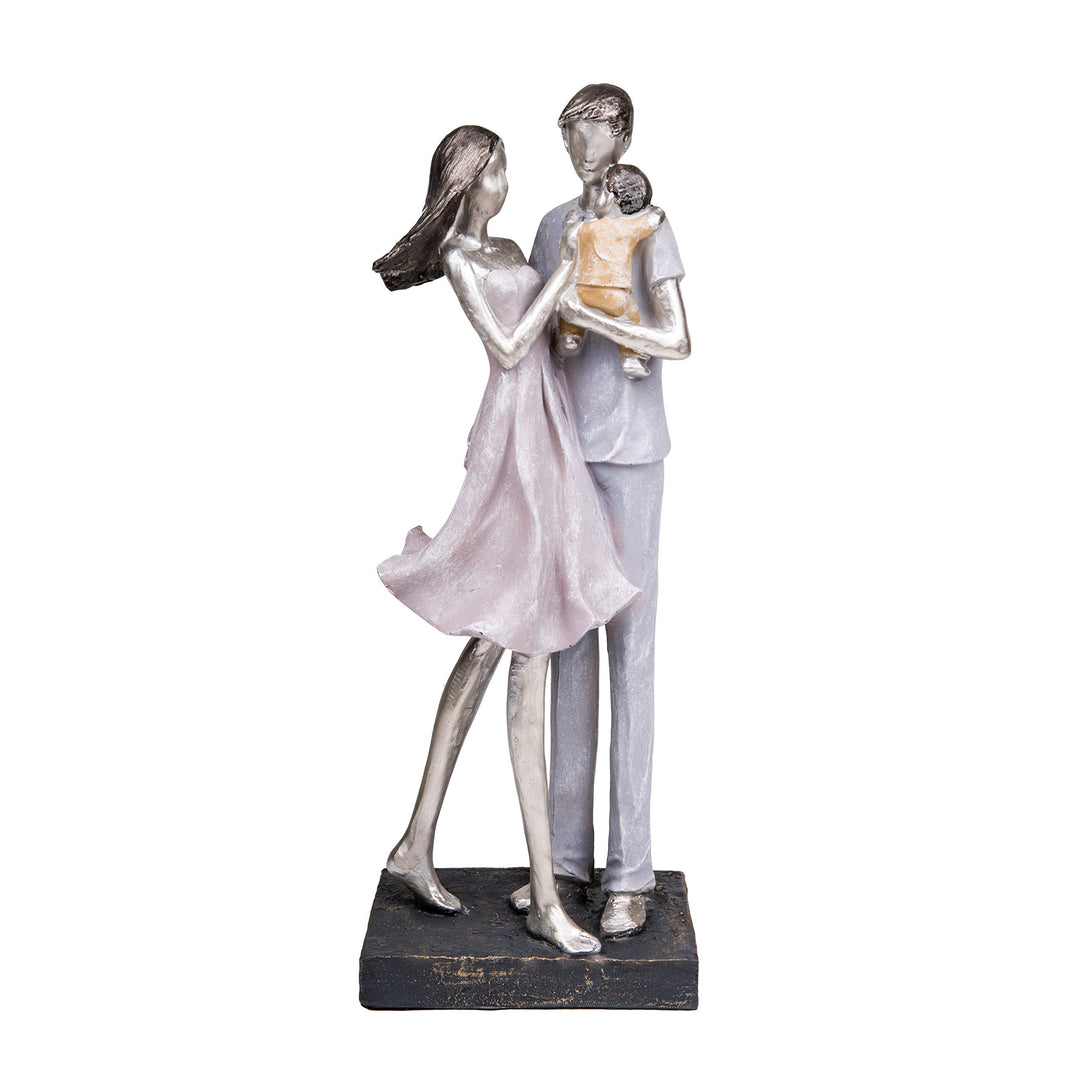 Maturi Babypaar im Sommer Kleider Figur, Mehrfarbig, 19.5 x 11 x 35cm Paar mit Baby, Paar mit Baby