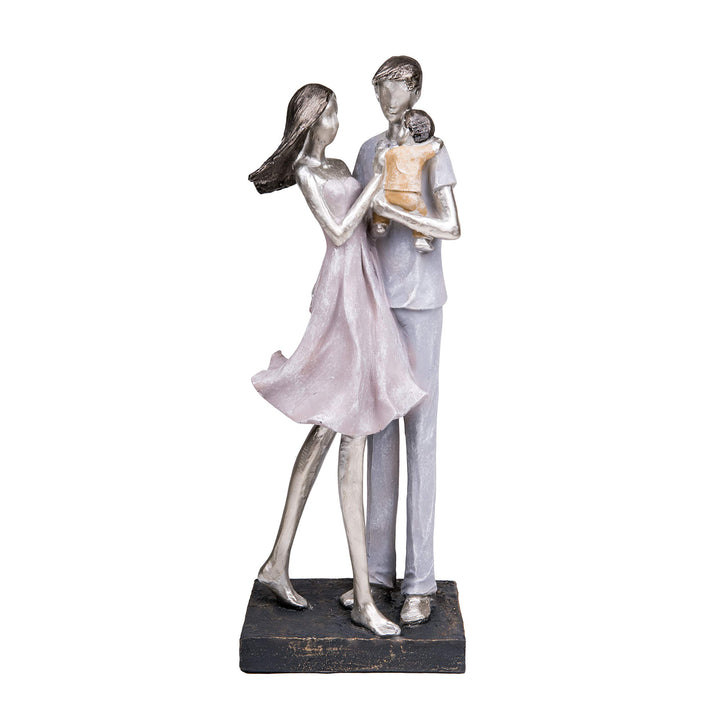 Maturi Babypaar im Sommer Kleider Figur, Mehrfarbig, 19.5 x 11 x 35cm Paar mit Baby, Paar mit Baby