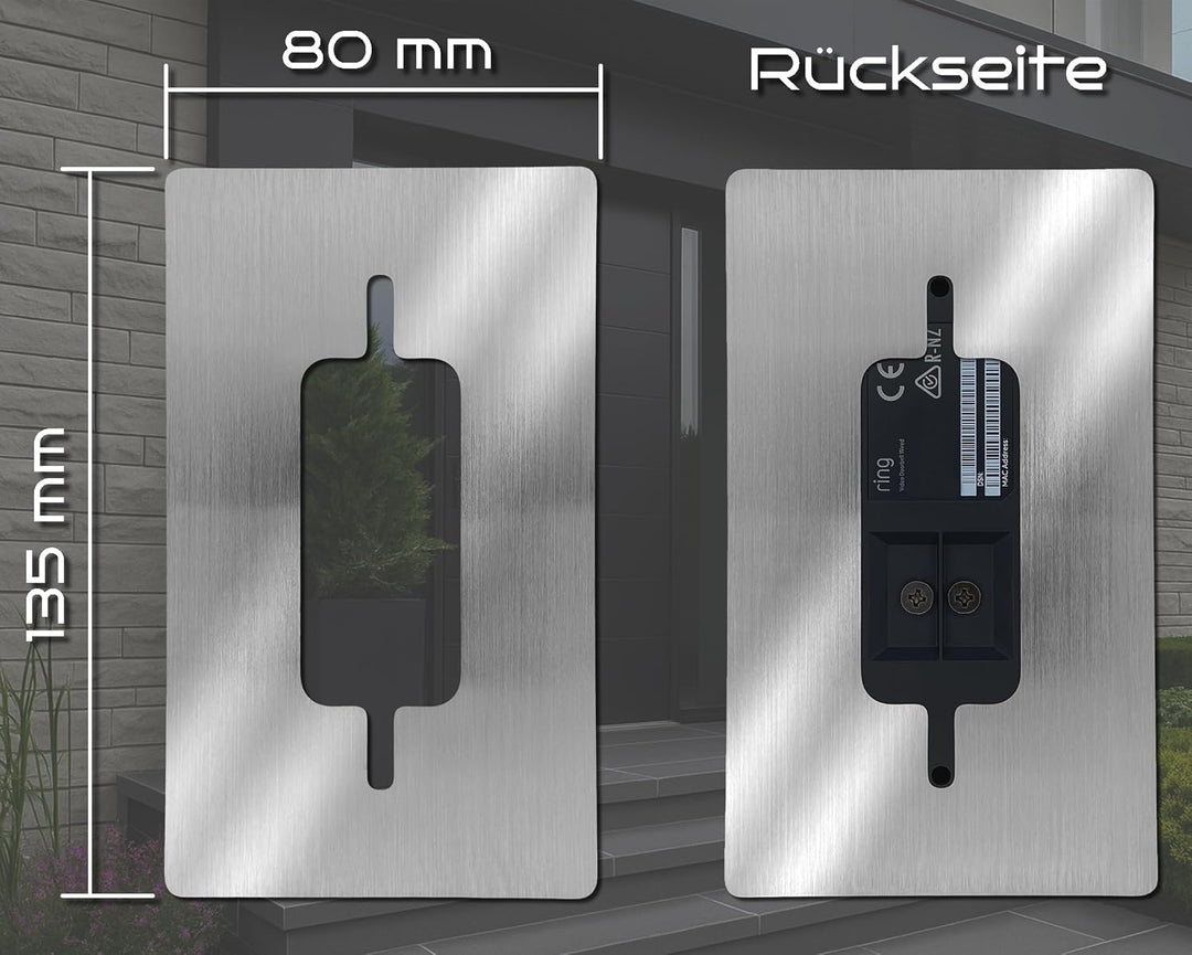 Baron Design | Edelstahl Blende | Zubehör für Ring Video-Türklingel Kabel/Video Doorbell Wired | Hal