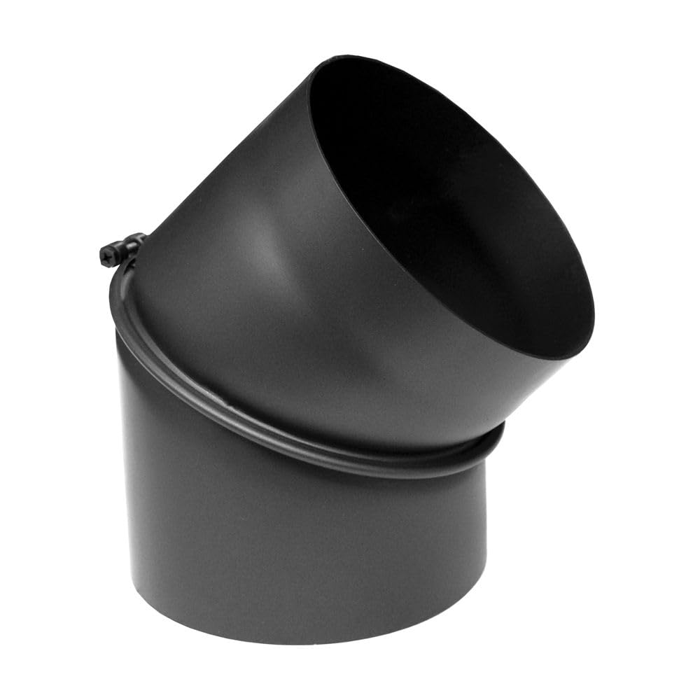 Ofenrohr Rauchrohr Kaminrohr Ø 130 mm Längenelemente - Bögen 45° und 90 ° (Bogen 45° verstellbar Ø 1