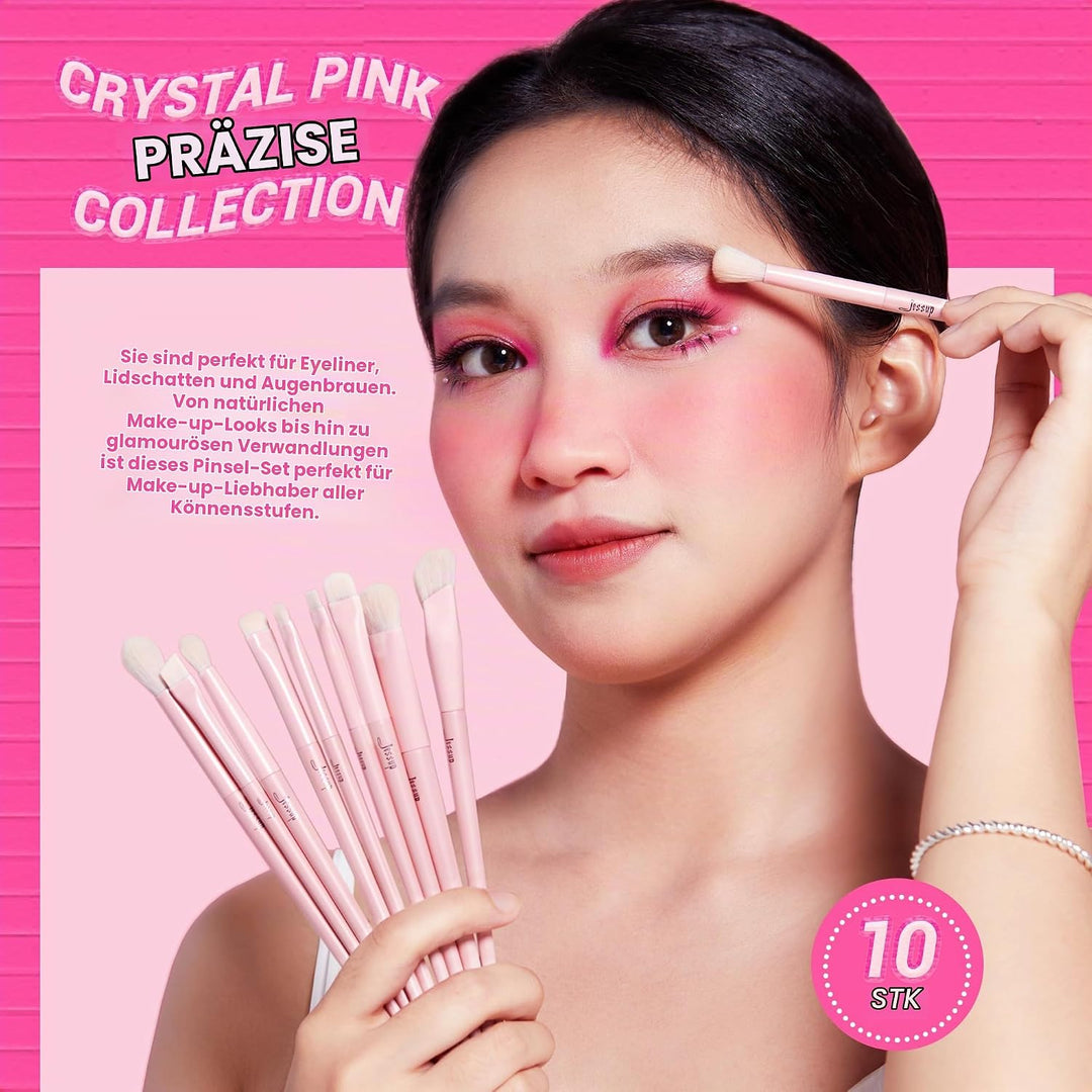 Jessup Pinselset Makeup Augenpinsel Lidschattenpinsel Lidschatten Pinsel Set 10tlg rosa Augen Make u