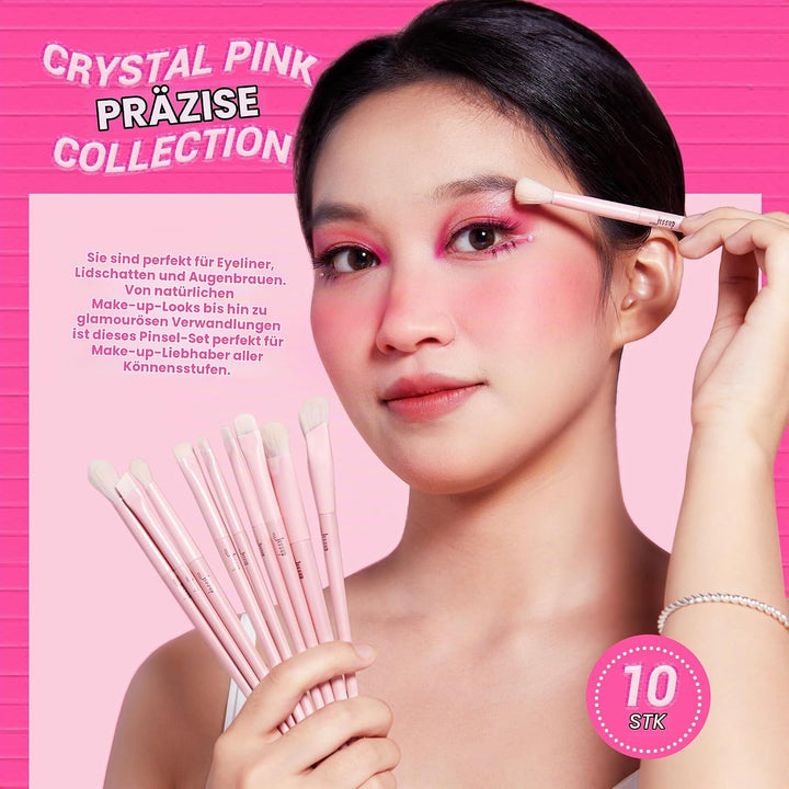 Jessup Pinselset Makeup Augenpinsel Lidschattenpinsel Lidschatten Pinsel Set 10tlg rosa Augen Make u
