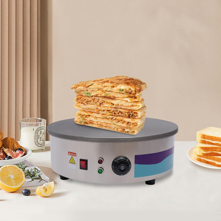 LUNICASHA Crepes Maker, Rund Crepesplatte Crepesmaker, 45cm Profi Crepes Eisen, Crepeseisen für süss