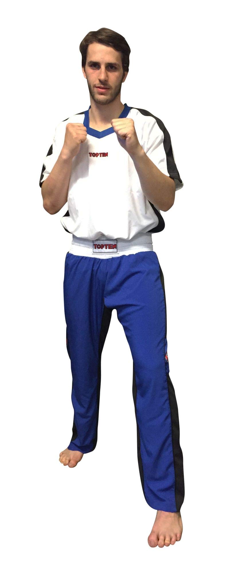 TOP TEN Kickboxuniform „FLEXZ“ Blau - Weiss L, Blau - Weiss L