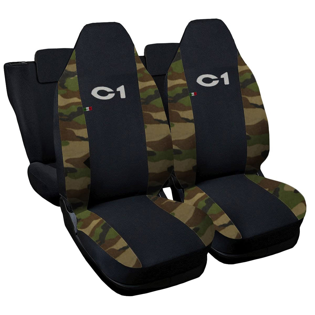 Lupex Shop 17239-01 Citroen C1 zweifarbige Sitzbezüge - schwarz Tarnfarbe