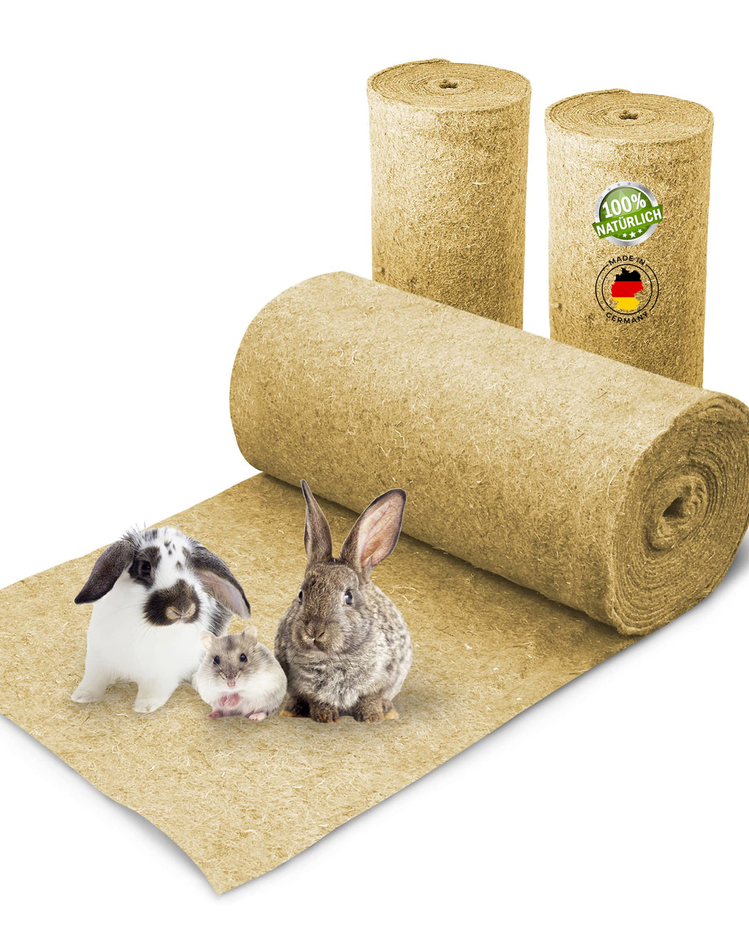 Nagerteppich aus 100% Hanf auf Rolle mit 10m Länge, 100cm Breite, 5mm dick, Hanfteppich für alle Art