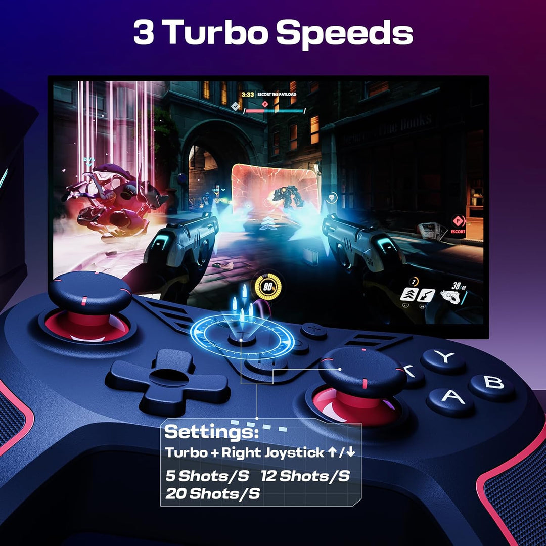 RivalPlay PC Controller mit 2-Tasten-Zuordnung, Kabelgebundener Joystick Controller Kompatibel für W