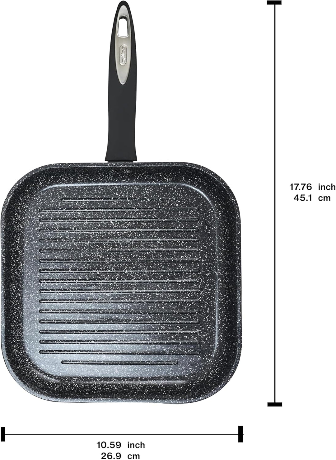 Zyliss Ultimate Keramik Grillpfanne Induktion 26x26 cm, Antihaft Gerillt Steakpfanne, Backofenfest,