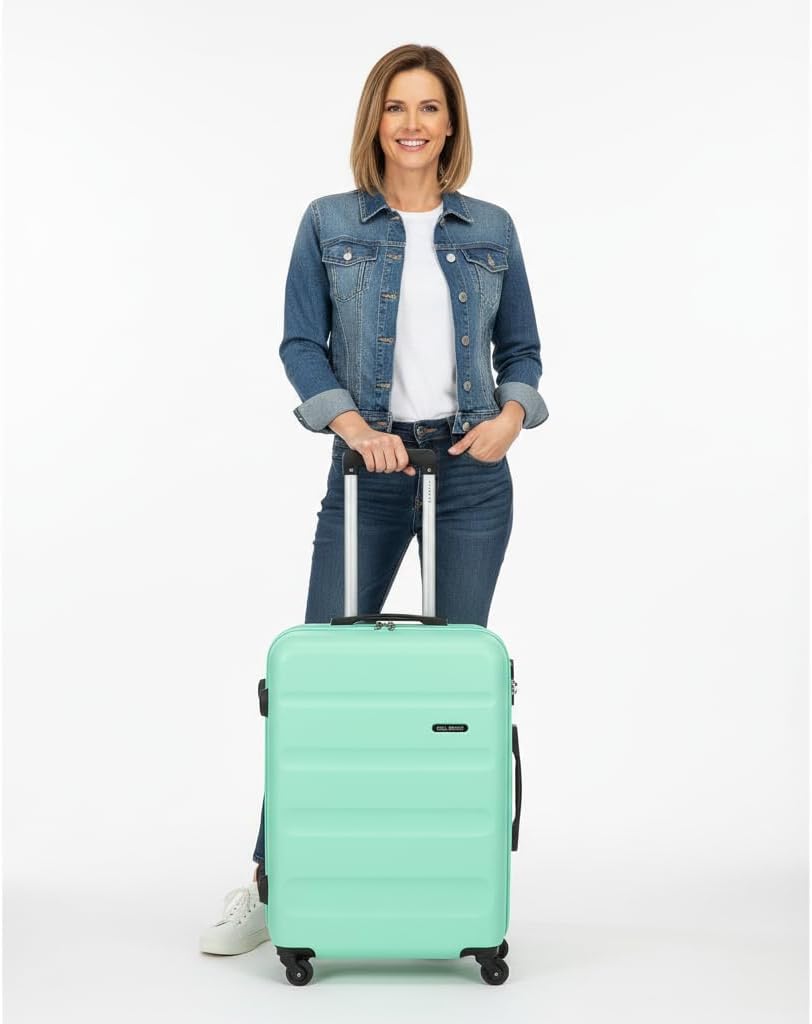 Roll Road Flex Grosser Koffer Grün 51x74x28 cms Hartschalen ABS Kombinationsschloss 91L 3,8Kgs 4 Räd