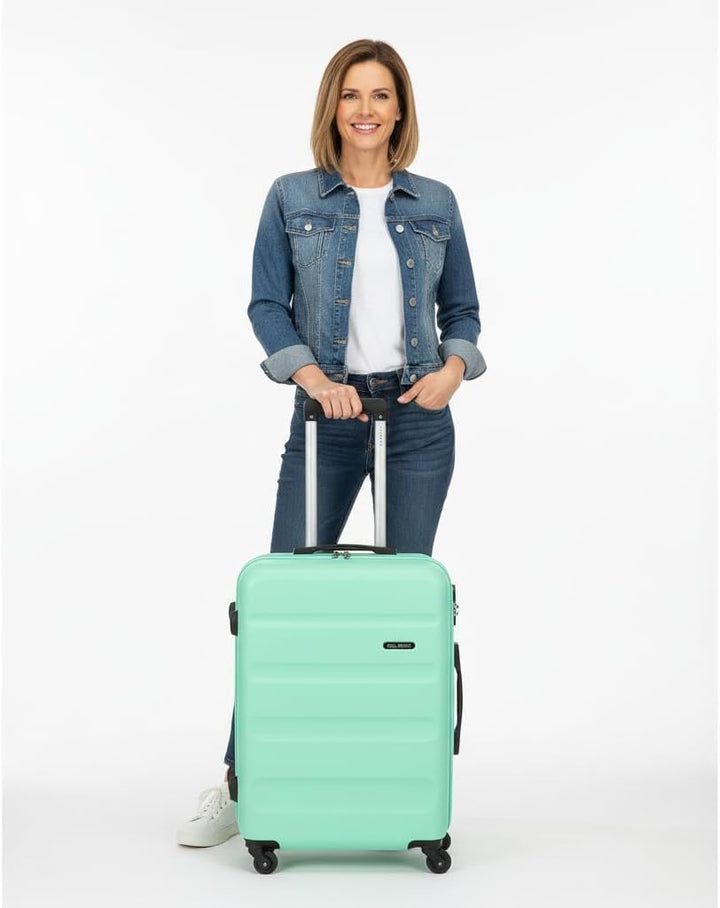 Roll Road Flex Grosser Koffer Grün 51x74x28 cms Hartschalen ABS Kombinationsschloss 91L 3,8Kgs 4 Räd