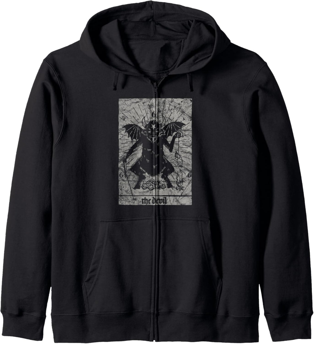 Vintage Okult Baphomet – Tarotkarte Satanic Horror T-Shirt Kapuzenjacke