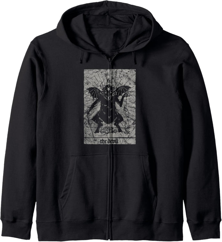 Vintage Okult Baphomet – Tarotkarte Satanic Horror T-Shirt Kapuzenjacke