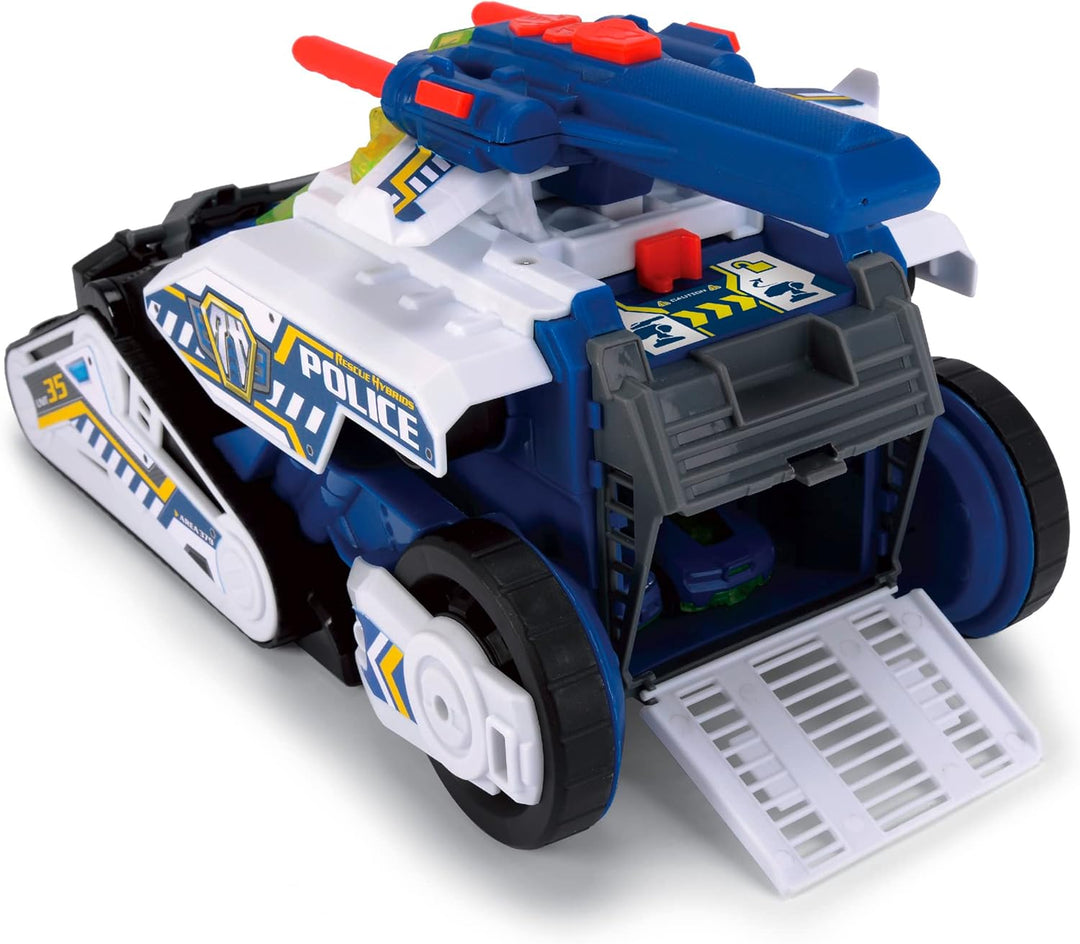 Dickie Toys - Polizei-Fahrzeug Police Bot (35 cm) futuristisches Polizeiauto (gross) mit Transform-F
