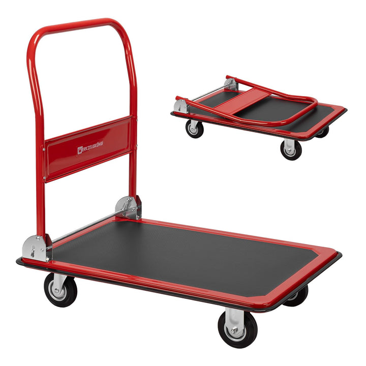 Plattformwagen 300kg Traglast - Transportwagen klappbar - Anti-Rutsch Ladefläche - Vollgummirollen -
