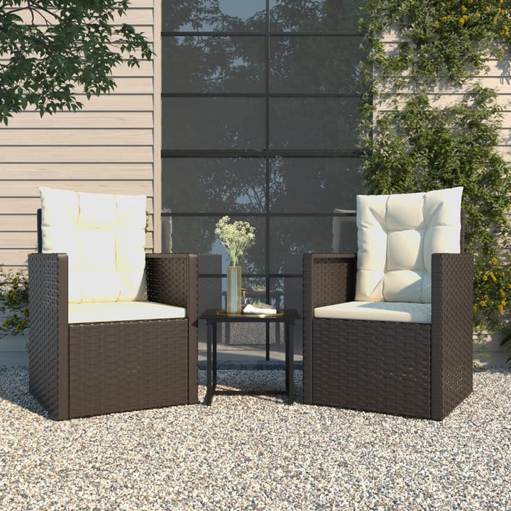 Yolola Gartenmöbel Set, Balkonmöbel, Bistro Set 3 Teilig, Sitzgruppe Balkon Set, Tisch und 2 Stühle,