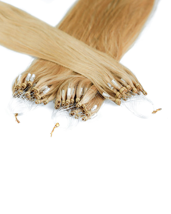 hair2heart Microring Extensions Echthaar glatt - 150 Strähnen 0.5g 60cm 9/31 lichtblond Gold Asch 60