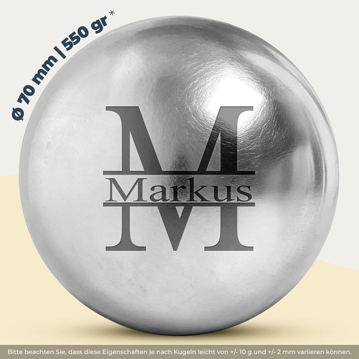 KDO MAGIC - Boccia Kugeln personalisiert - 3 Kugeln 550g - Pétanque - Geschenkidee für Herren, Gebur