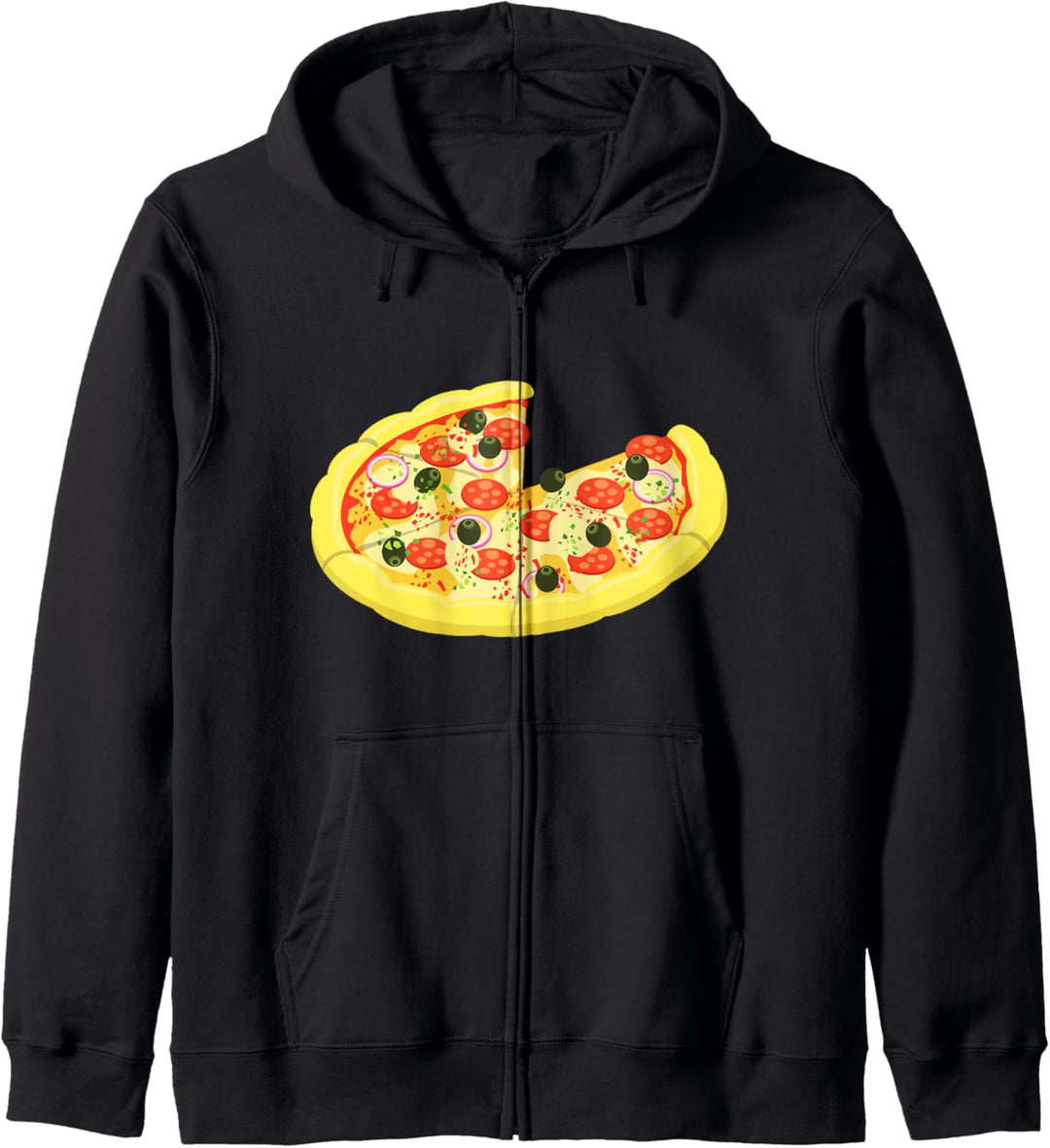 Vater Sohn Partnerlook Pizza Mit Fehlenden Stück Kapuzenjacke