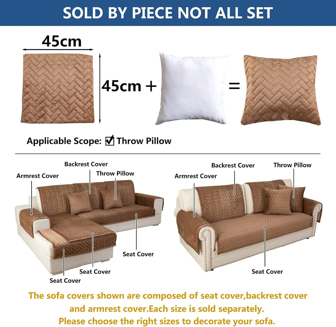 Eismodra Dekokissen,Sofabezug 3 Sitzer,Anti-Rutsch-Couch Überzug für L Form Sofaschoner Chaiselongue