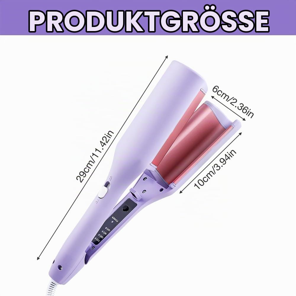 Welleneisen für Haare, 32mm Lockenstab Grosse Locken mit 4 Einstellbarer Temperatur Reisegrösse Beac