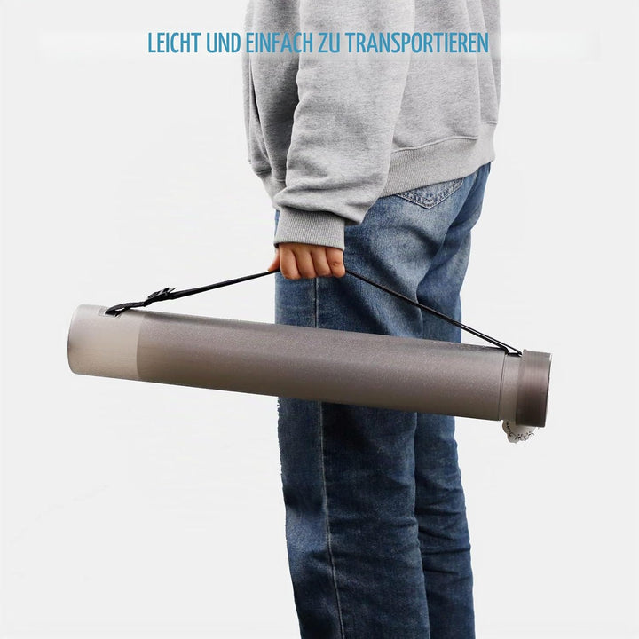DEWEL 2 Stück Posterrolle A0, Teleskoprohr 56,5-87,5cm und 50-87,5cm, Länge und Tragegurt verstellba