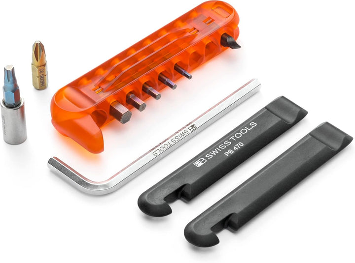 PB Swiss Tools Fahrrad Multitool PB 470 | 100% Swiss Made | Multitool Werkzeug mit Bits, Winkelschra