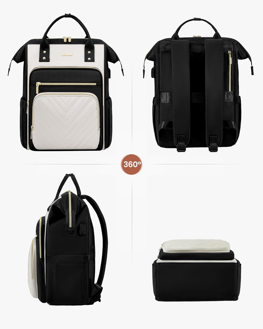 LOVEVOOK Rucksack Damen Gross, 17,3 Zoll Wasserdicht Laptop Schulrucksack mit Laptopfach, Reiserucks