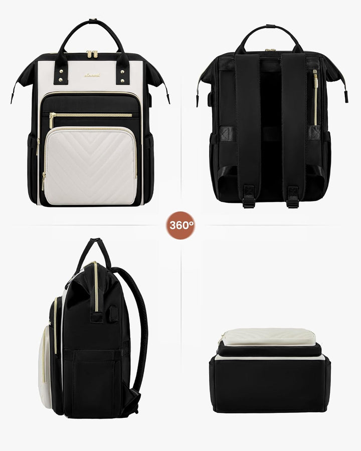 LOVEVOOK Rucksack Damen Gross, 17,3 Zoll Wasserdicht Laptop Schulrucksack mit Laptopfach, Reiserucks