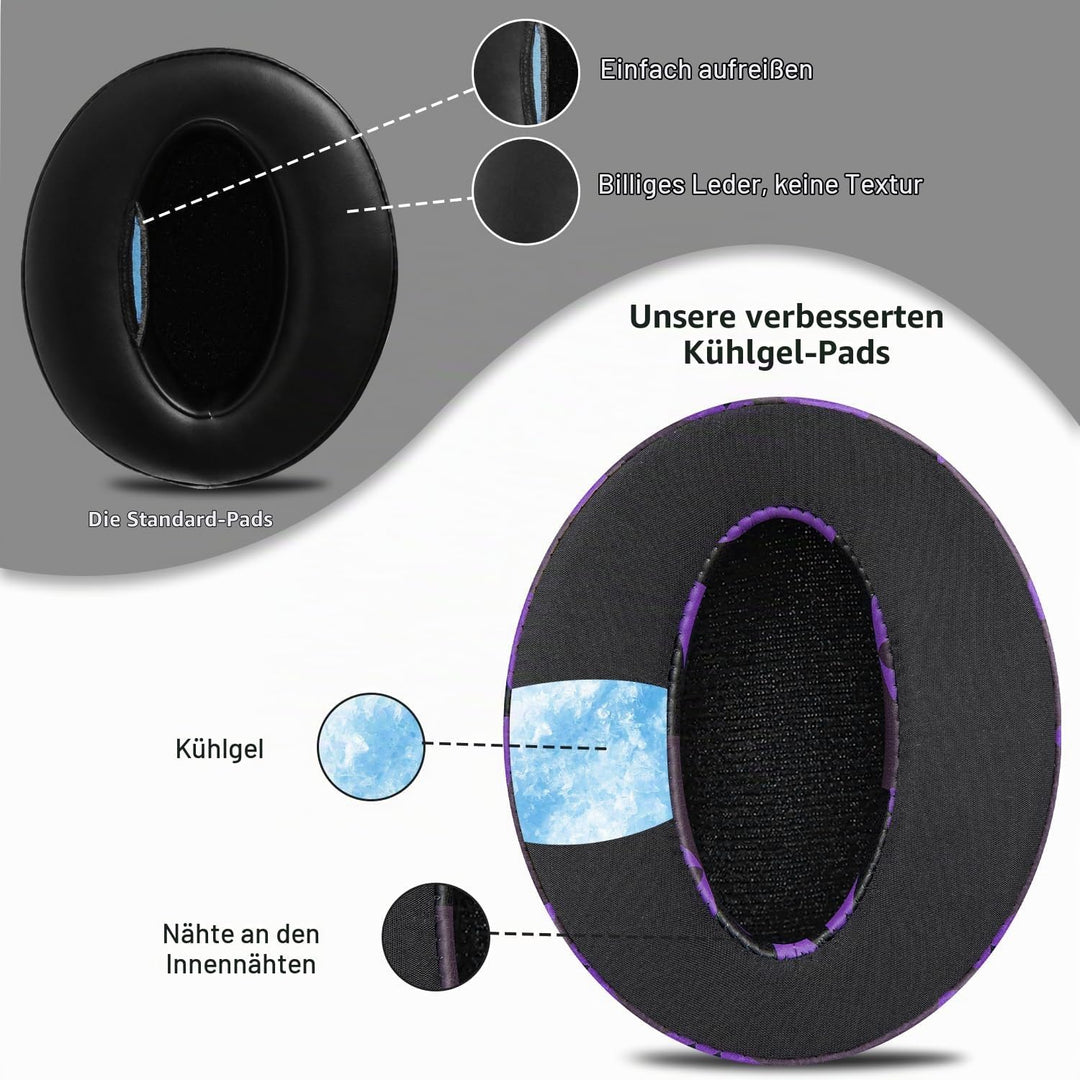 SOULWIT Kühlgel Ersatz Ersatzpolster Ohrpolster für Sennheiser HD 4.50BT/HD 4.50BTNC/HD4.50SE/HD4.40